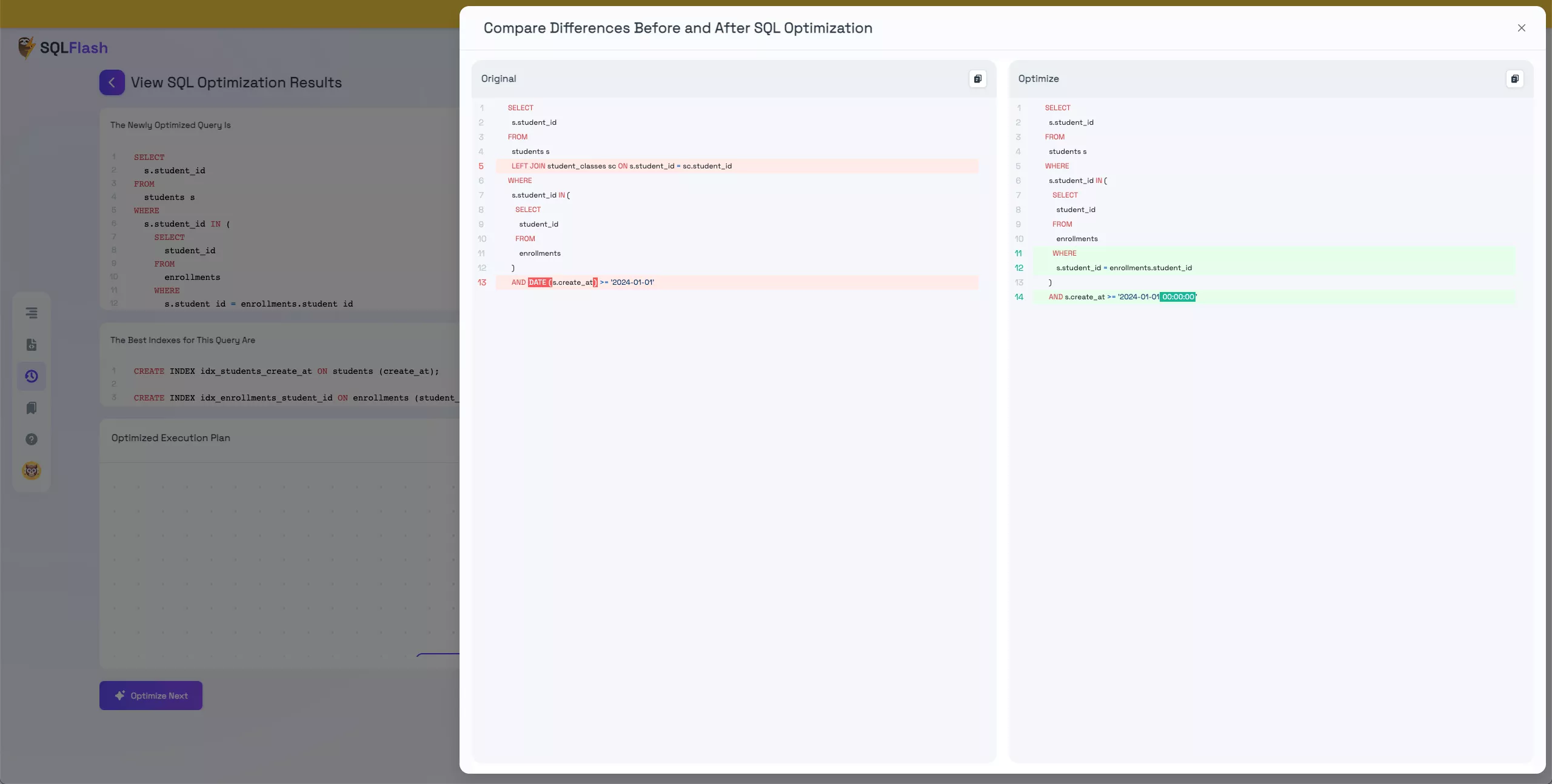 Fully Explainable SQL Optimization